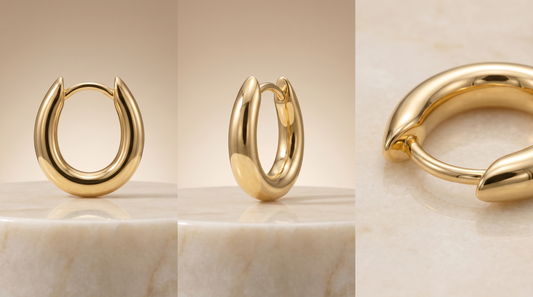 18K Gold-Plated D-Type Hoops - Vermeil Gold
