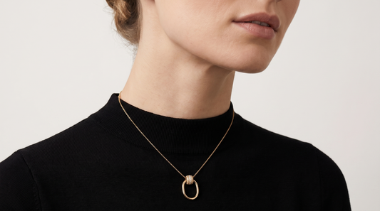 Pavé Hoop Pendant Necklace